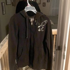 American Eagle black zip up hoodie